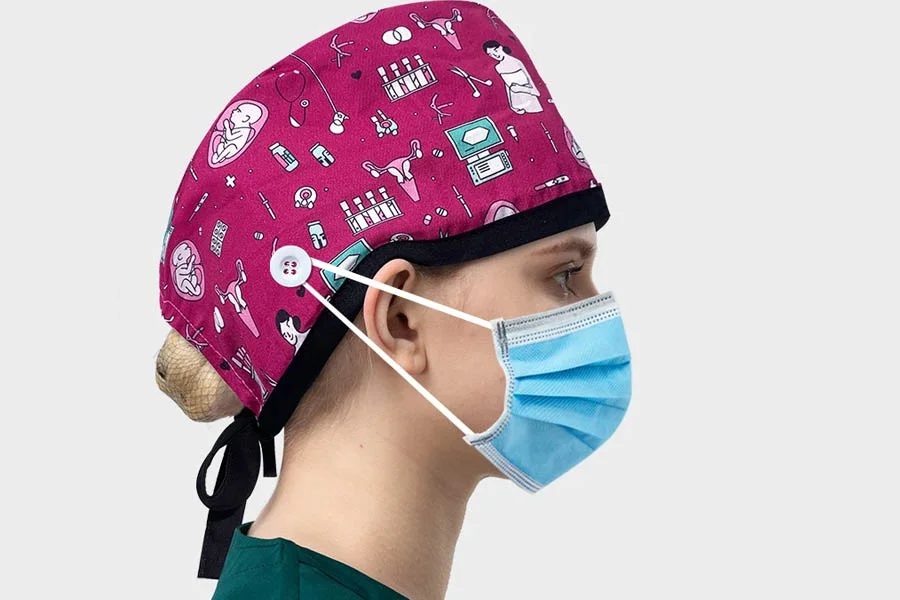 Women's Printed Scrub Caps