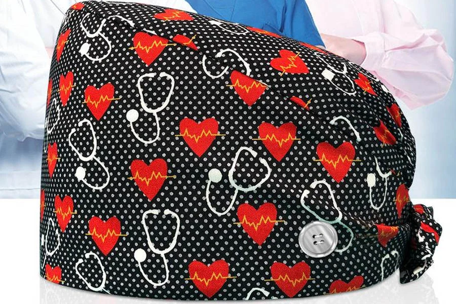 Women's Printed Scrub Caps